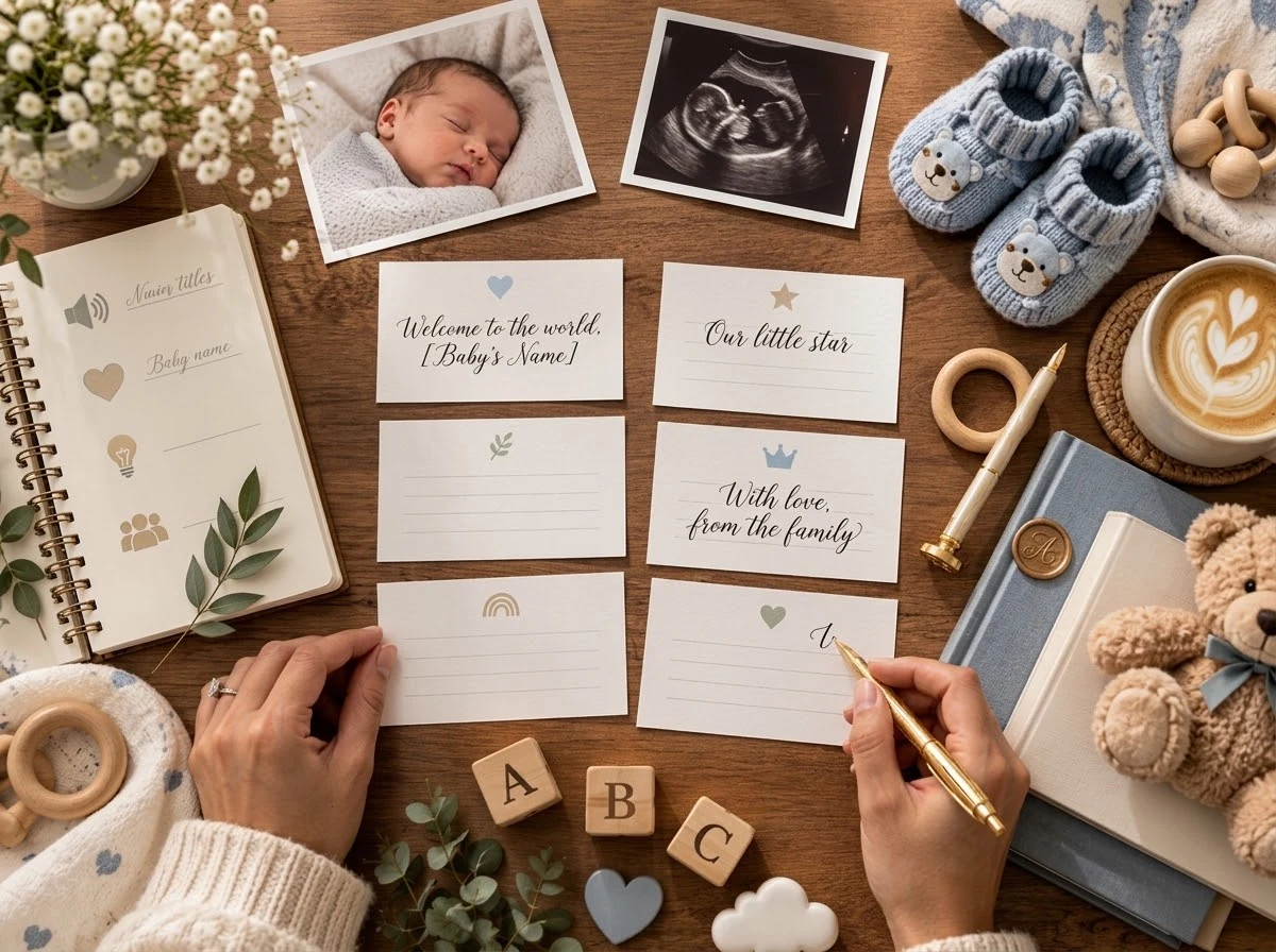 Baby boy name selection checklist with naming considerations.