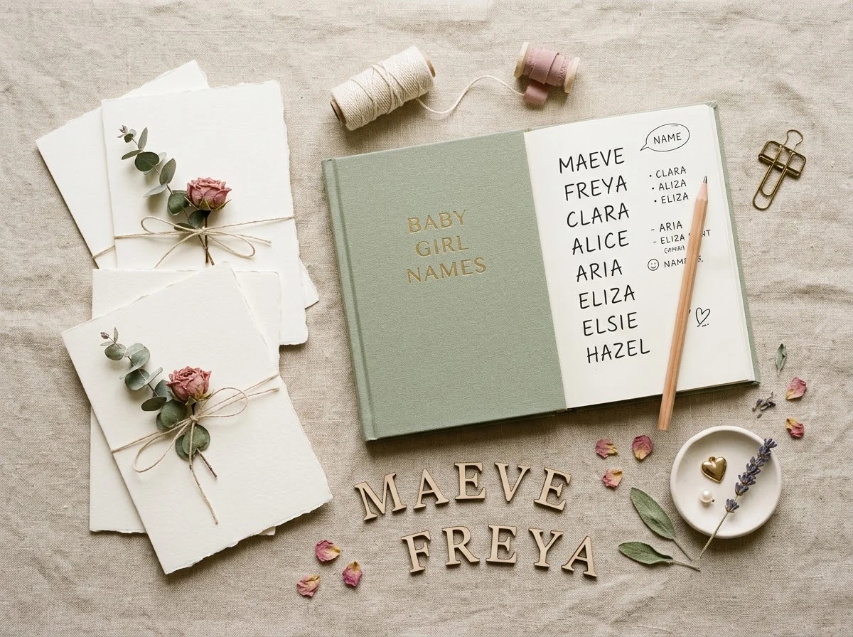 Visual checklist for evaluating baby girl names.