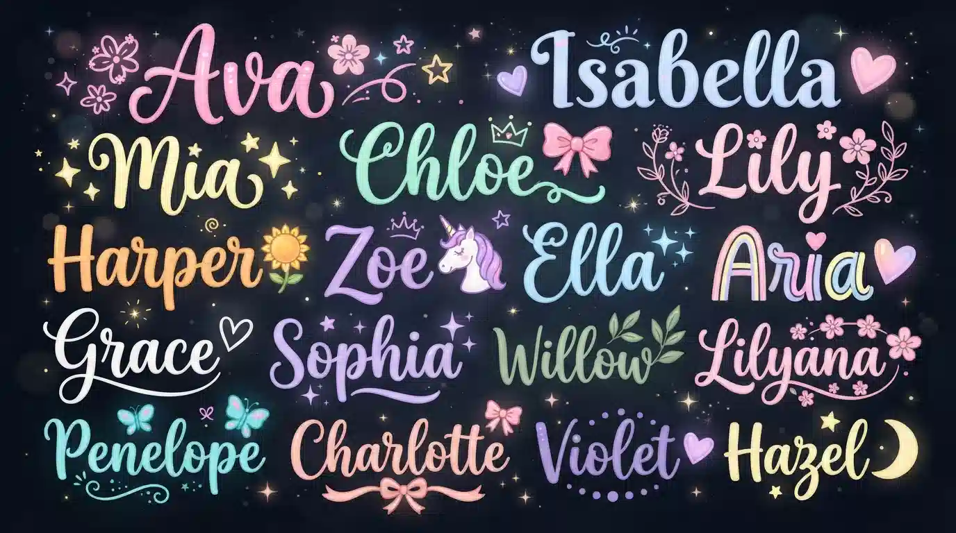beautiful stylish name girl colorful 2026 unicode aesthetic