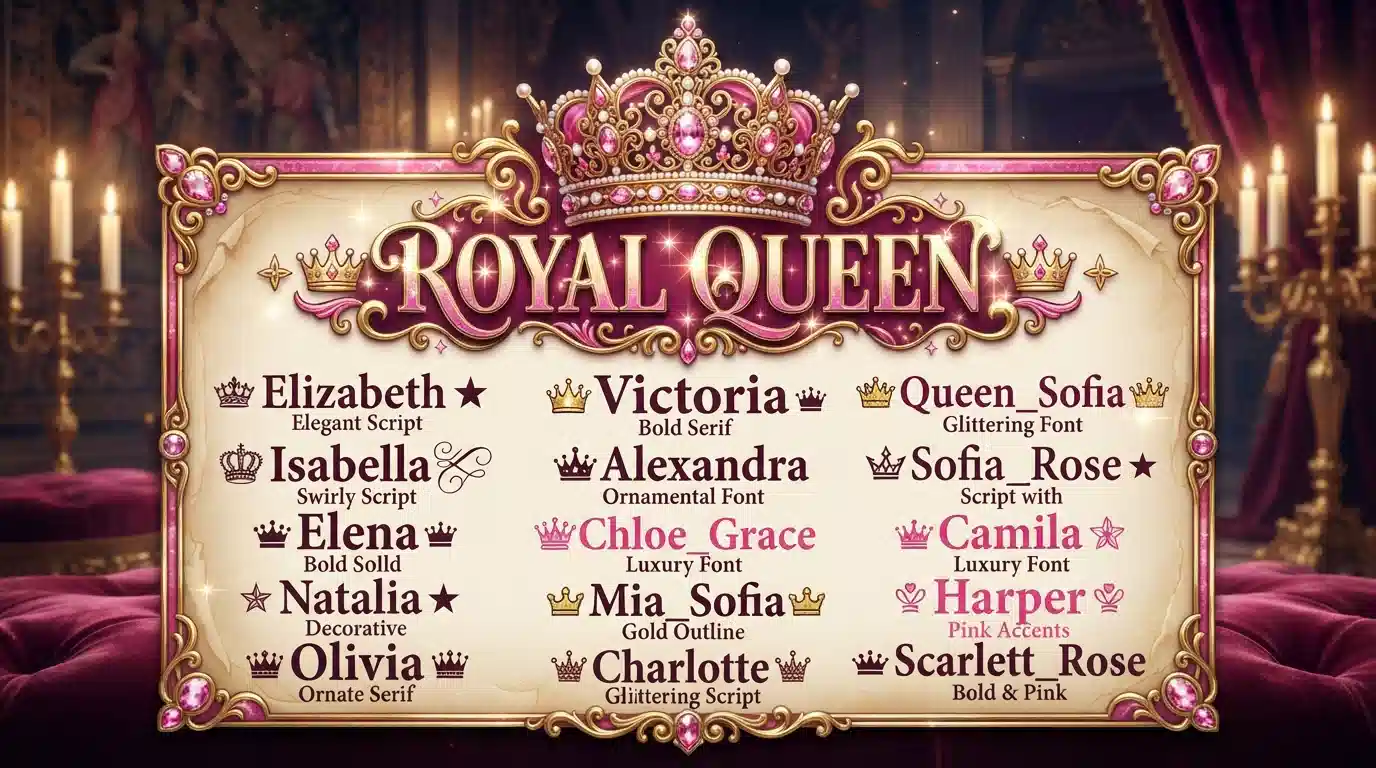 royal attitude nickname girl queen stylish 2026