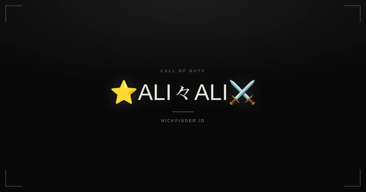 Ali Call of Duty names 2026 — decorated Unicode styles | NickFinder.io