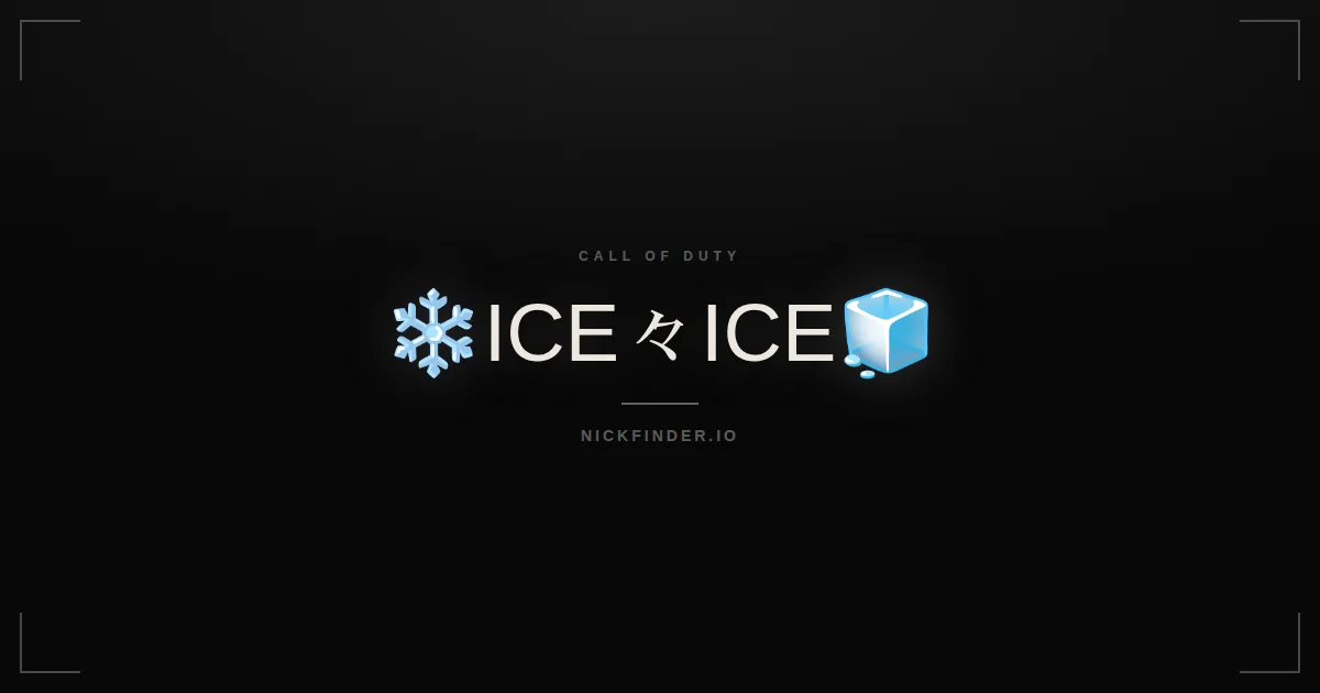 Ice Call of Duty names 2026 — decorated Unicode styles | NickFinder.io