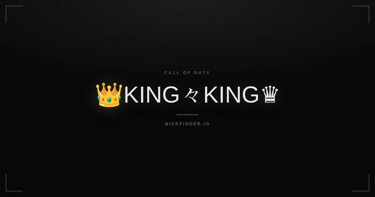 King Call of Duty names 2026 — decorated Unicode styles | NickFinder.io