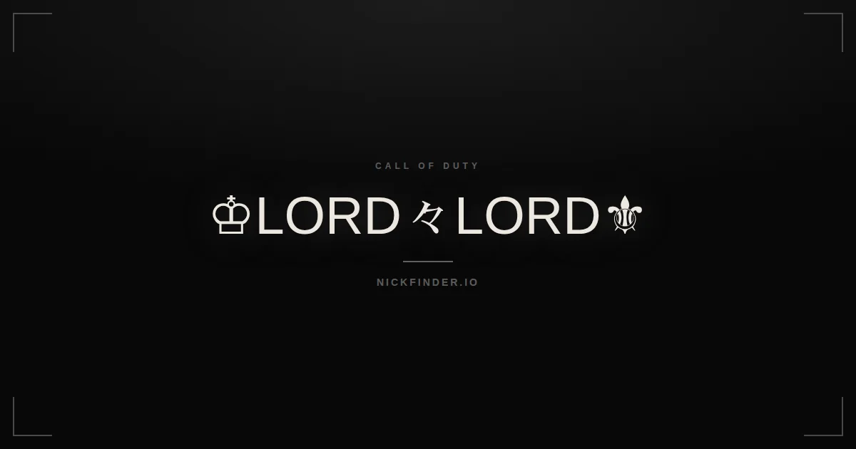 Lord Call of Duty names 2026 — decorated Unicode styles | NickFinder.io