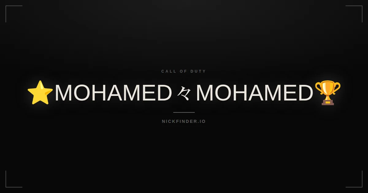 Mohamed Call of Duty names 2026 — decorated Unicode styles | NickFinder.io