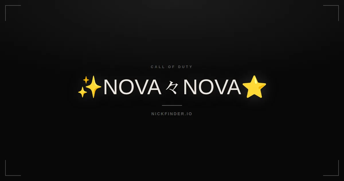 Nova Call of Duty names 2026 — decorated Unicode styles | NickFinder.io