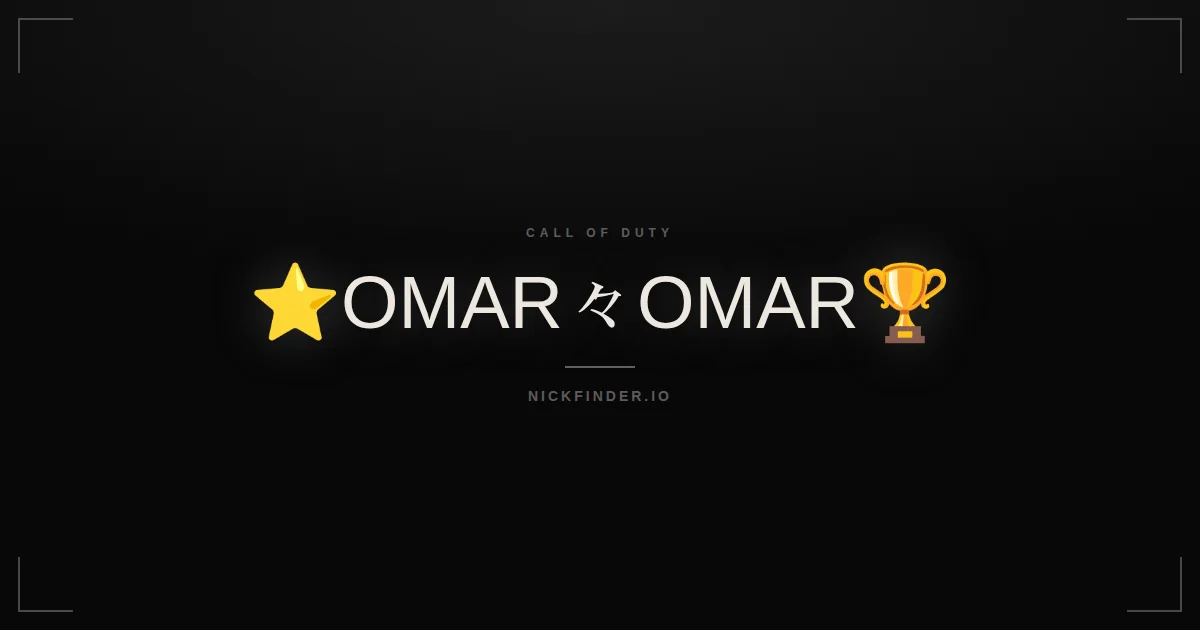 Omar Call of Duty names 2026 — decorated Unicode styles | NickFinder.io