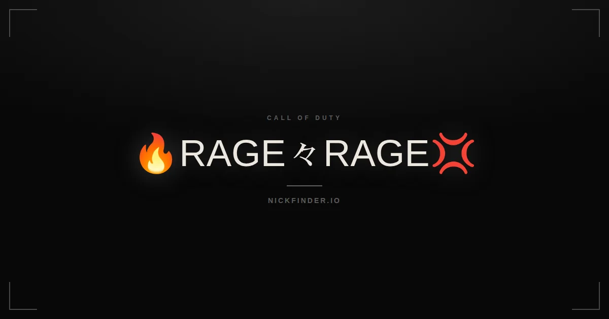 Rage Call of Duty names 2026 — decorated Unicode styles | NickFinder.io