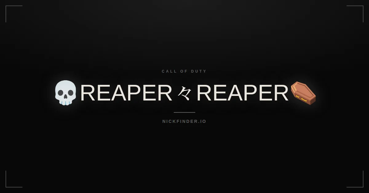 Reaper Call of Duty names 2026 — decorated Unicode styles | NickFinder.io
