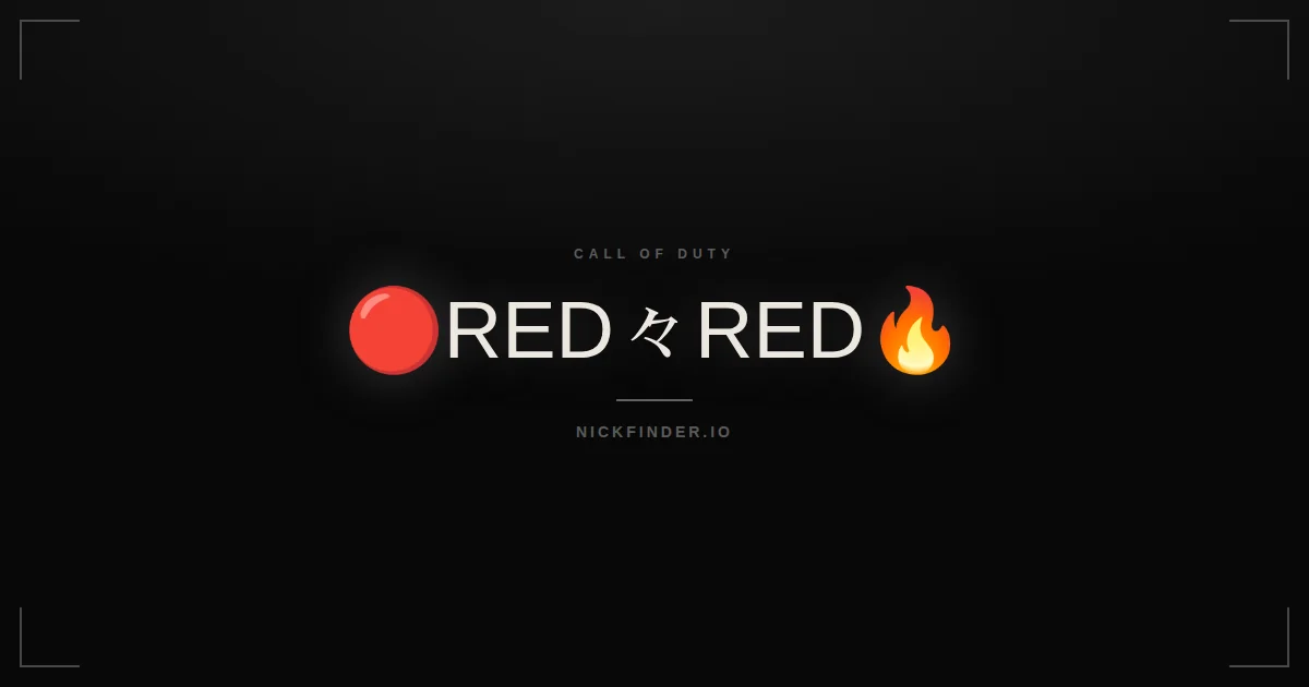 Red Call of Duty names 2026 — decorated Unicode styles | NickFinder.io