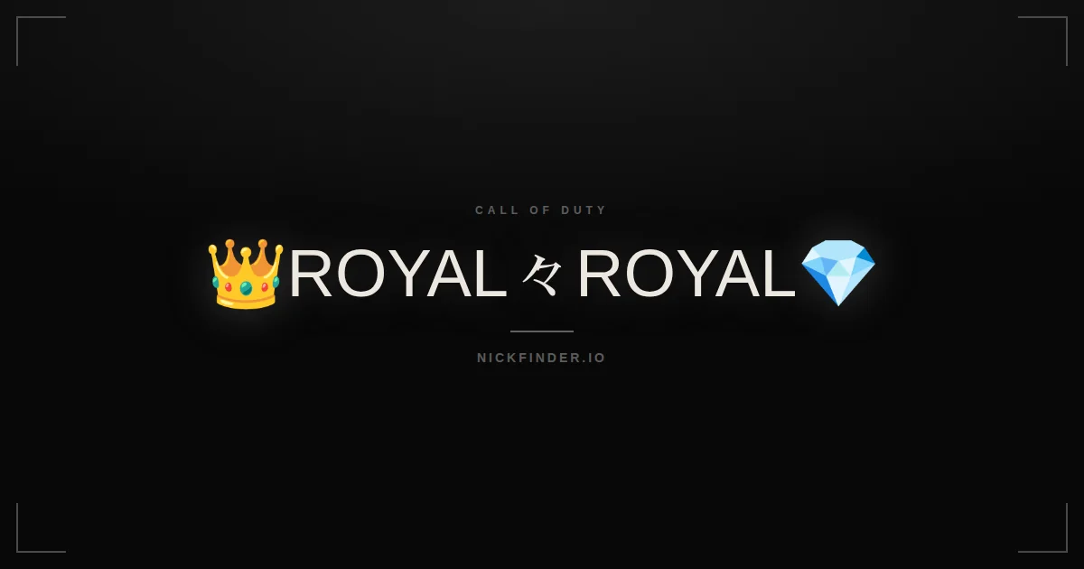 Royal Call of Duty names 2026 — decorated Unicode styles | NickFinder.io