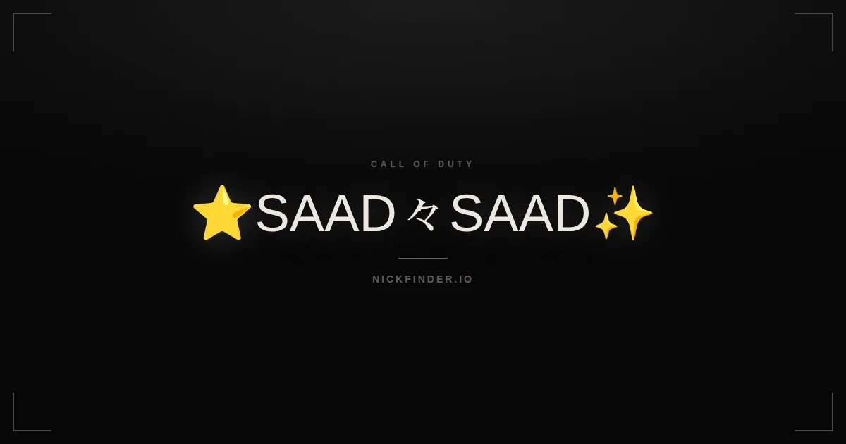Saad Call of Duty names 2026 — decorated Unicode styles | NickFinder.io