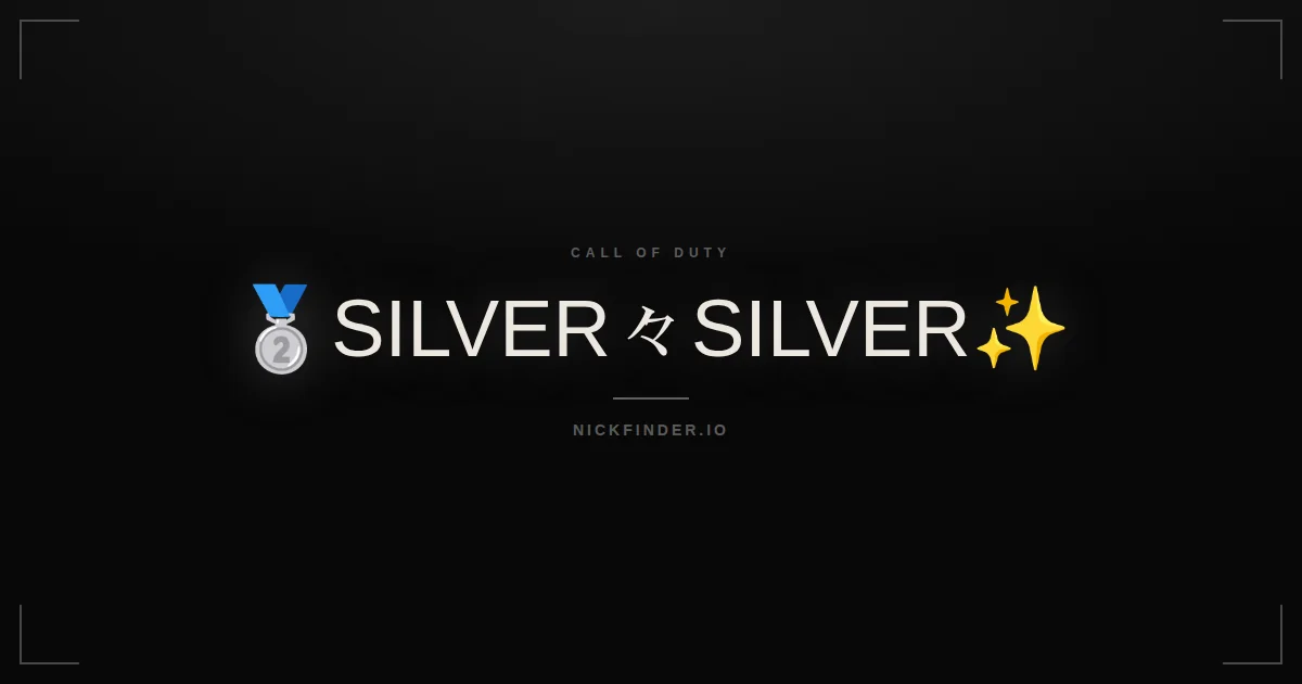 Silver Call of Duty names 2026 — decorated Unicode styles | NickFinder.io