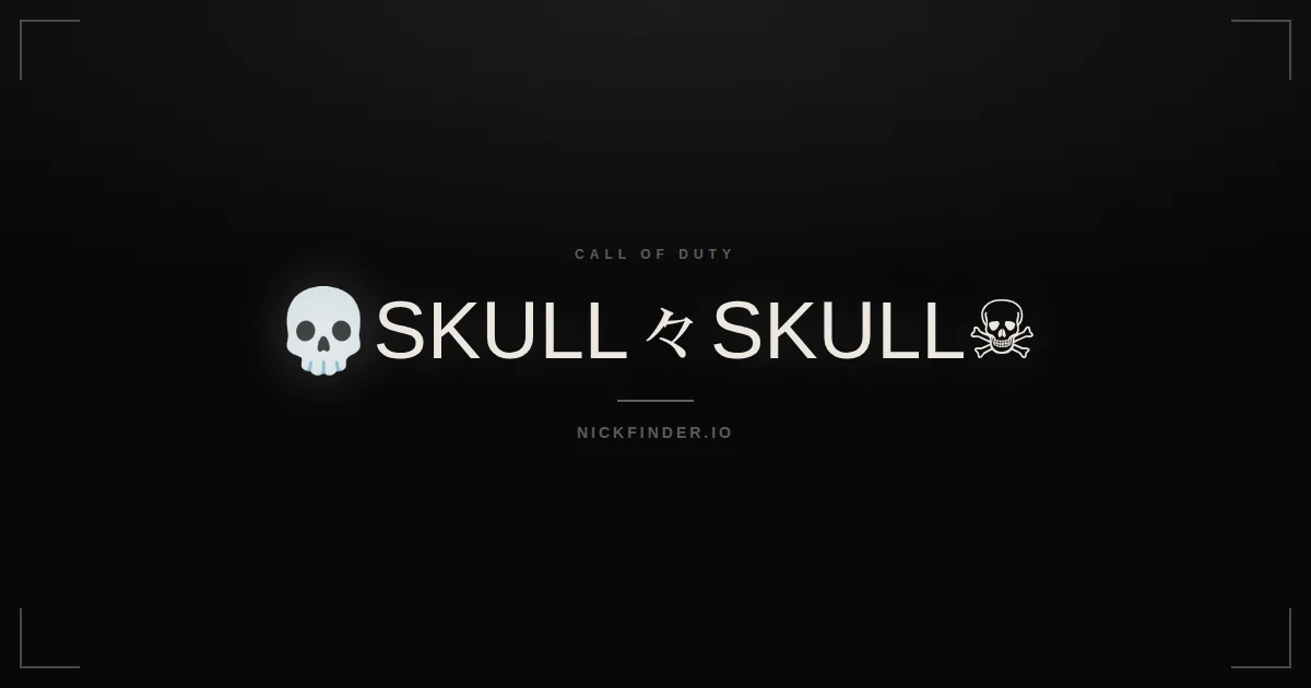 Skull Call of Duty names 2026 — decorated Unicode styles | NickFinder.io