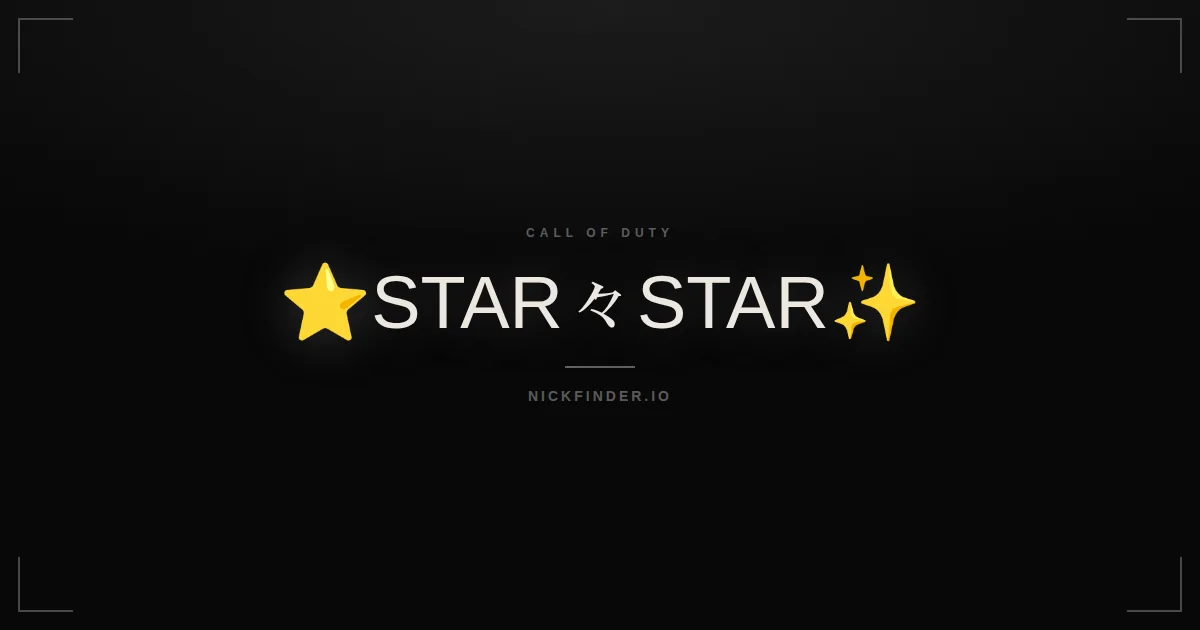 Star Call of Duty names 2026 — decorated Unicode styles | NickFinder.io