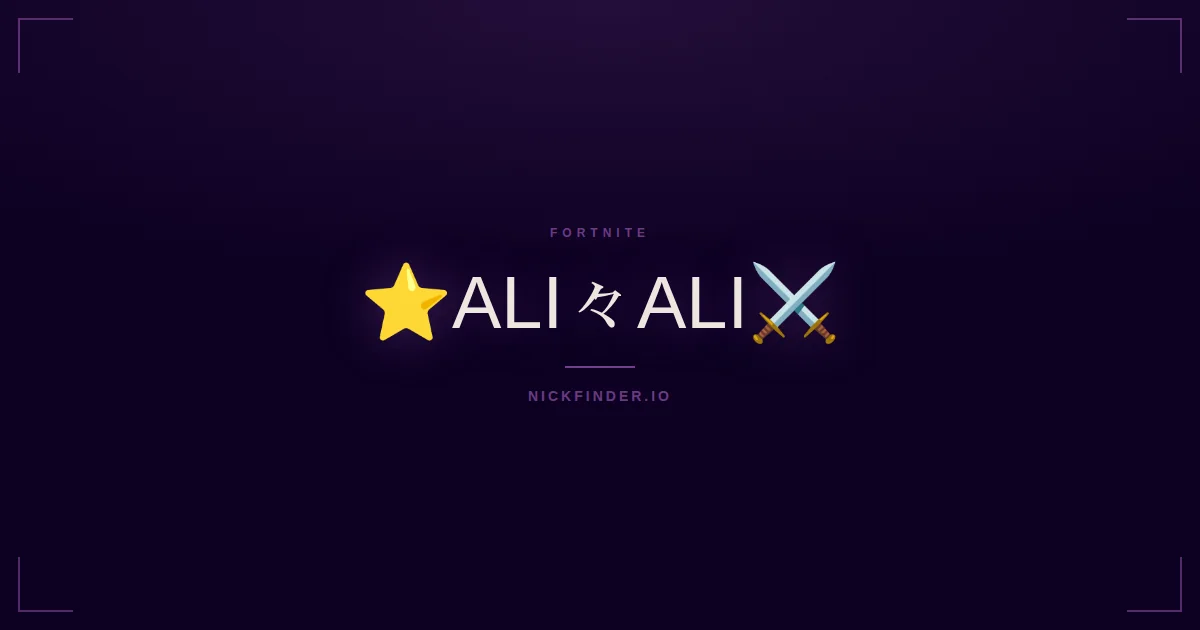 Ali Fortnite names 2026 — decorated Unicode styles | NickFinder.io