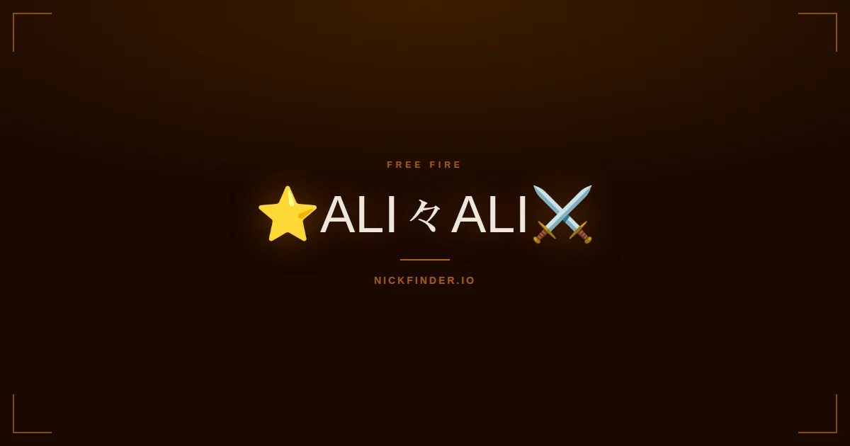 Ali Free Fire names 2026 — decorated Unicode styles | NickFinder.io