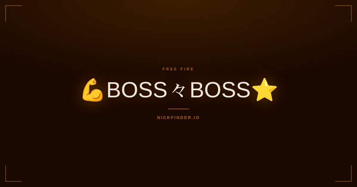 Boss Free Fire names 2026 — decorated Unicode styles | NickFinder.io