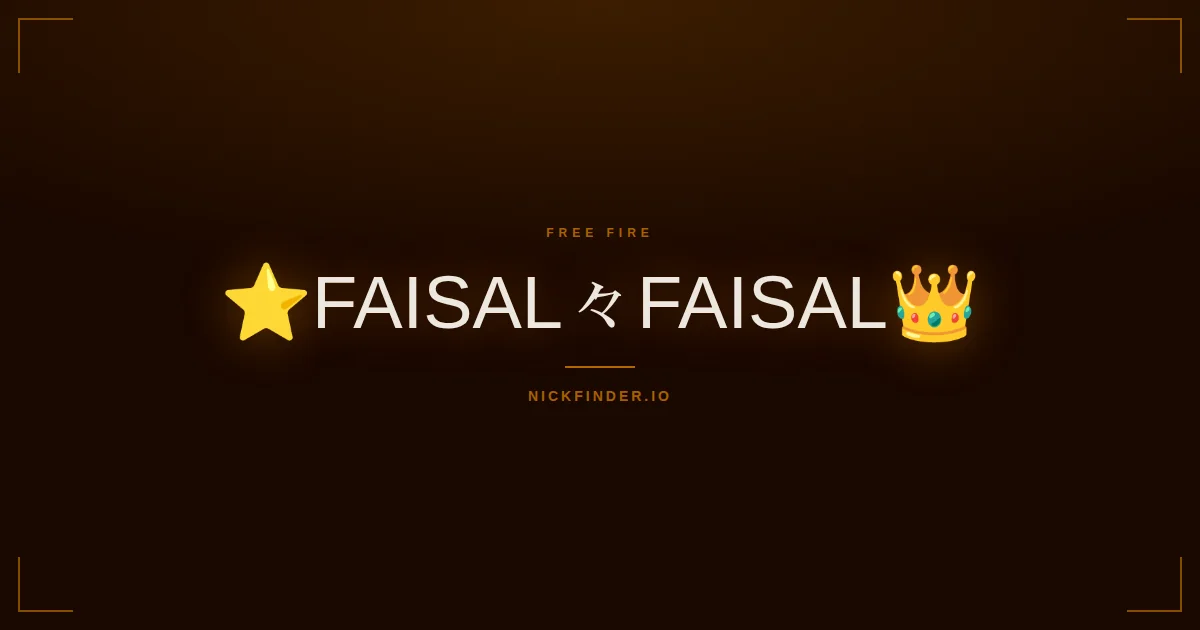 Faisal Free Fire names 2026 — decorated Unicode styles | NickFinder.io