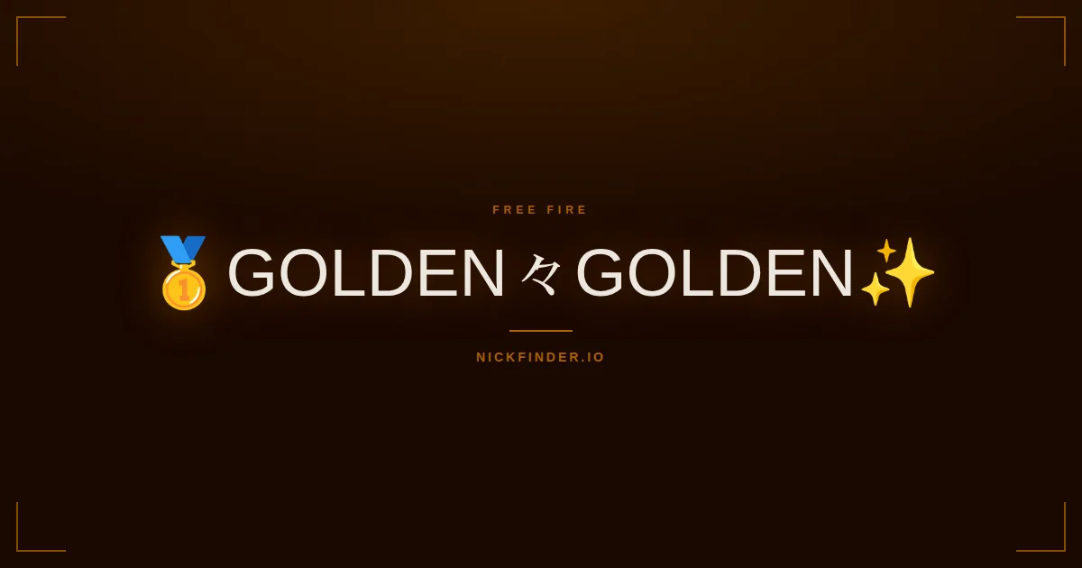 Golden Free Fire names 2026 — decorated Unicode styles | NickFinder.io
