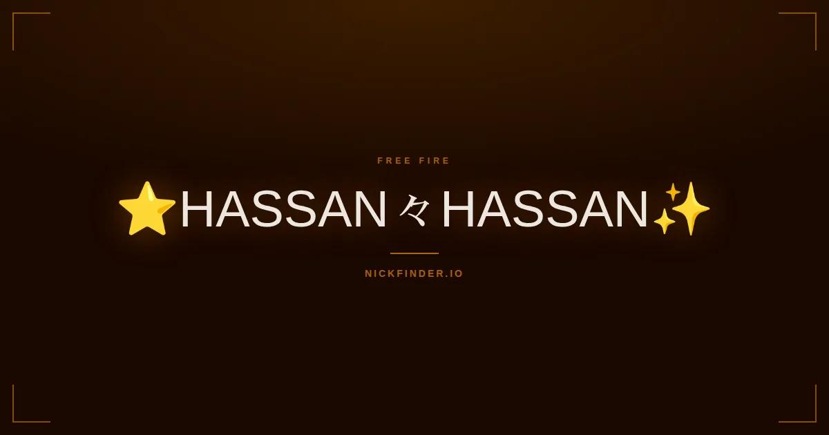 Hassan Free Fire names 2026 — decorated Unicode styles | NickFinder.io