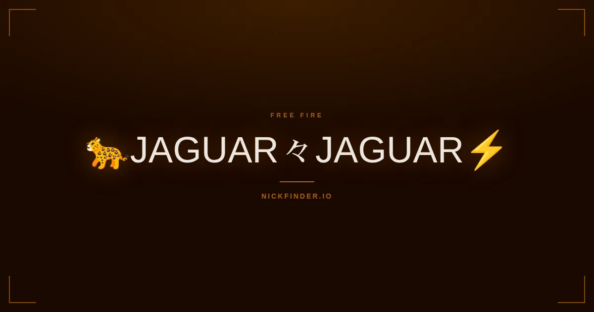 Jaguar Free Fire names 2026 — decorated Unicode styles | NickFinder.io
