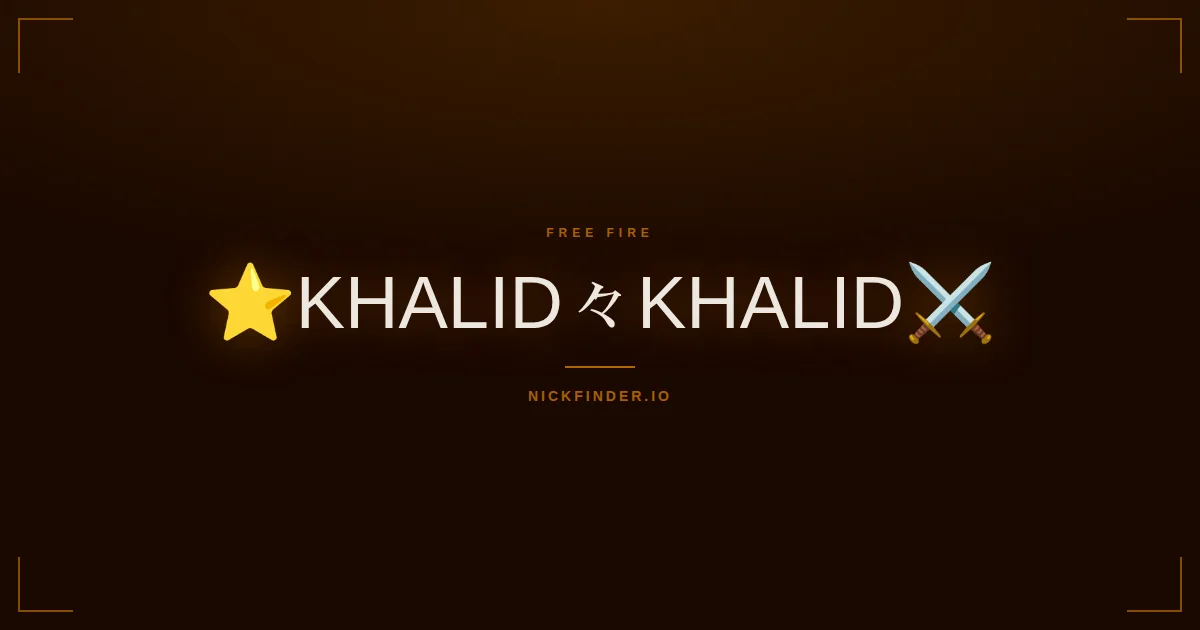 Khalid Free Fire names 2026 — decorated Unicode styles | NickFinder.io