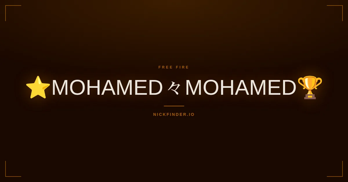 Mohamed Free Fire names 2026 — decorated Unicode styles | NickFinder.io