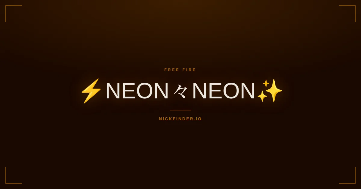 Neon Free Fire names 2026 — decorated Unicode styles | NickFinder.io