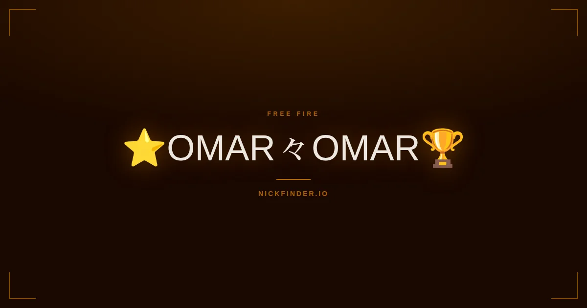 Omar Free Fire names 2026 — decorated Unicode styles | NickFinder.io