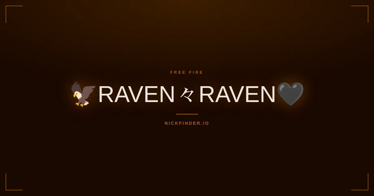 Raven Free Fire names 2026 — decorated Unicode styles | NickFinder.io