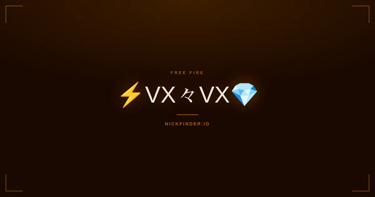 Vx Free Fire names 2026 — decorated Unicode styles | NickFinder.io