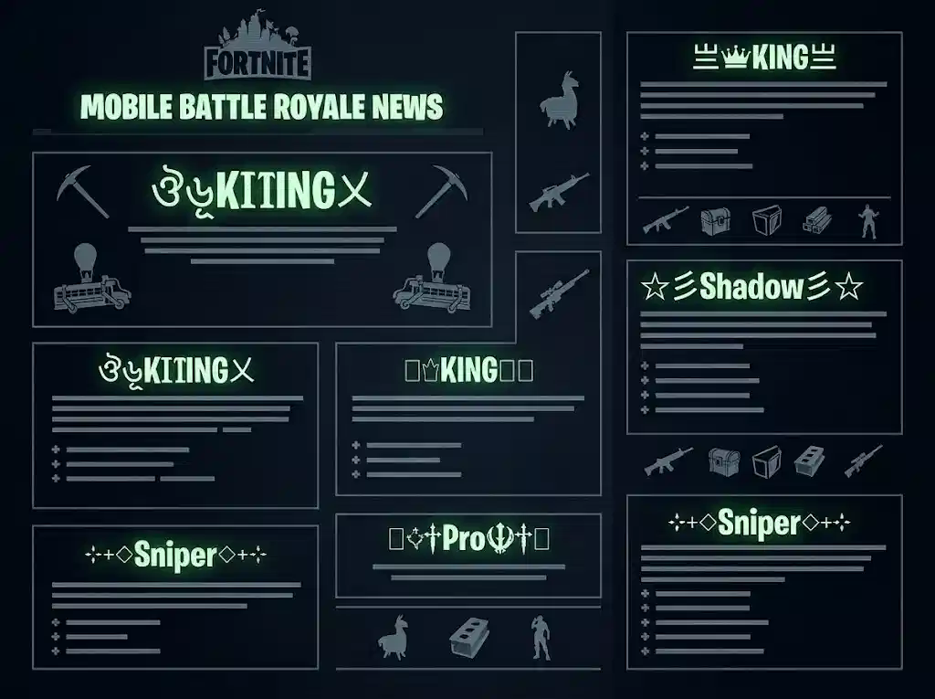 Fortnite names hub 2026 — 115 decorated display name styles for Fortnite players | NickFinder.io
