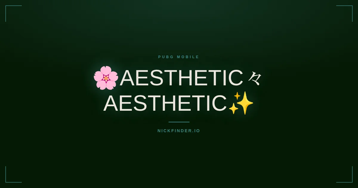 Aesthetic PUBG Mobile names 2026 — decorated Unicode styles | NickFinder.io