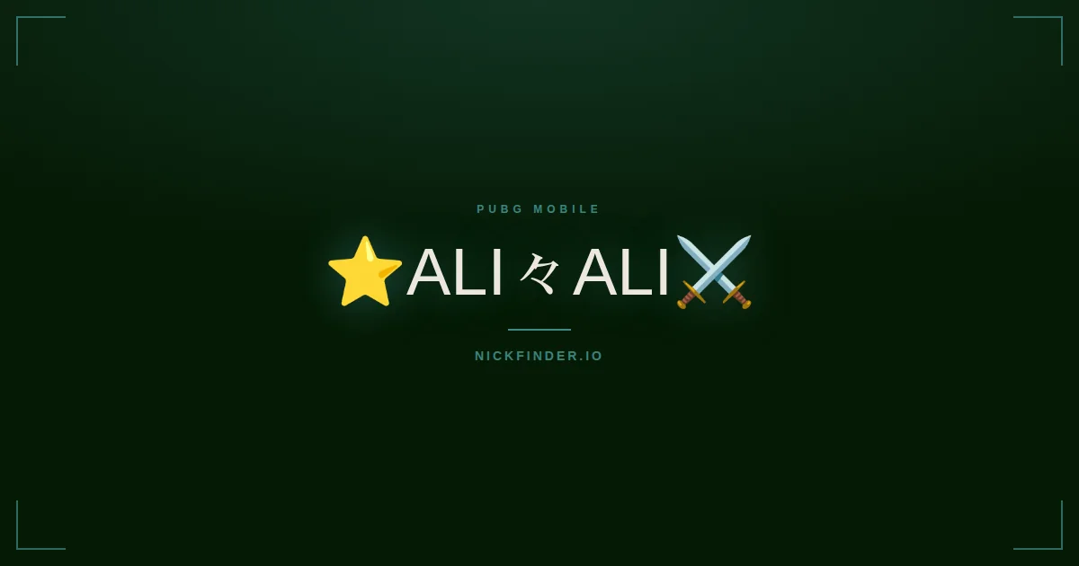 Ali PUBG Mobile names 2026 — decorated Unicode styles | NickFinder.io
