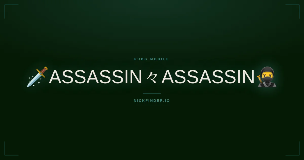 Assassin PUBG Mobile names 2026 — decorated Unicode styles | NickFinder.io