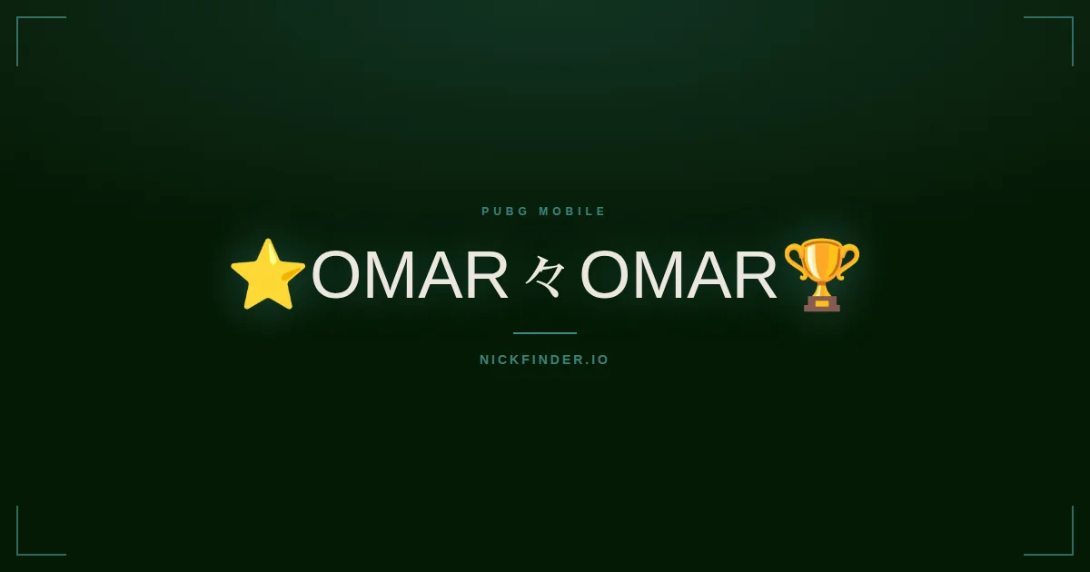 Omar PUBG Mobile names 2026 — decorated Unicode styles | NickFinder.io