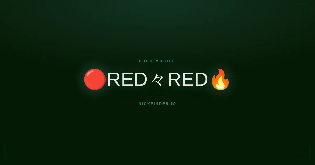 Red PUBG Mobile names 2026 — decorated Unicode styles | NickFinder.io