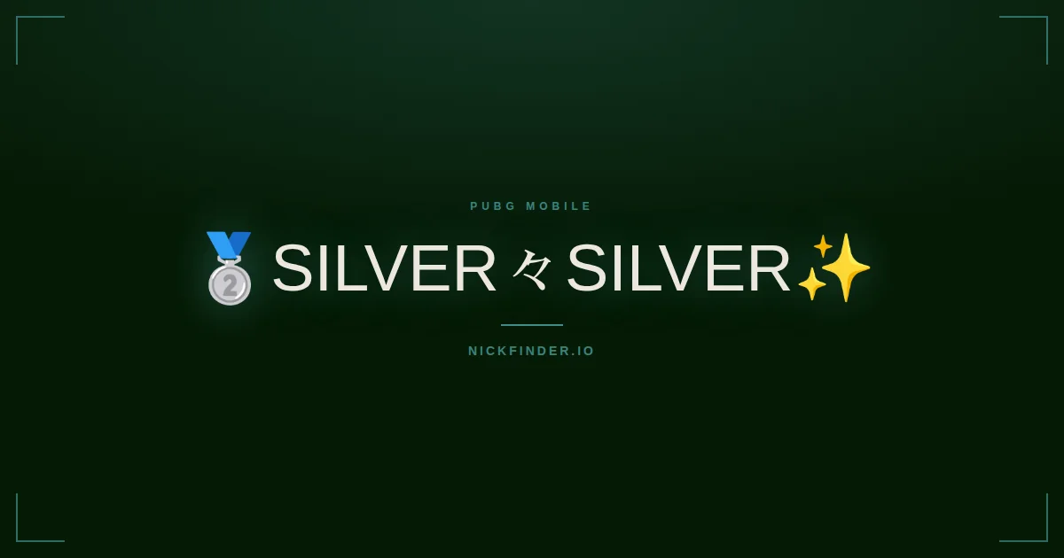 Silver PUBG Mobile names 2026 — decorated Unicode styles | NickFinder.io