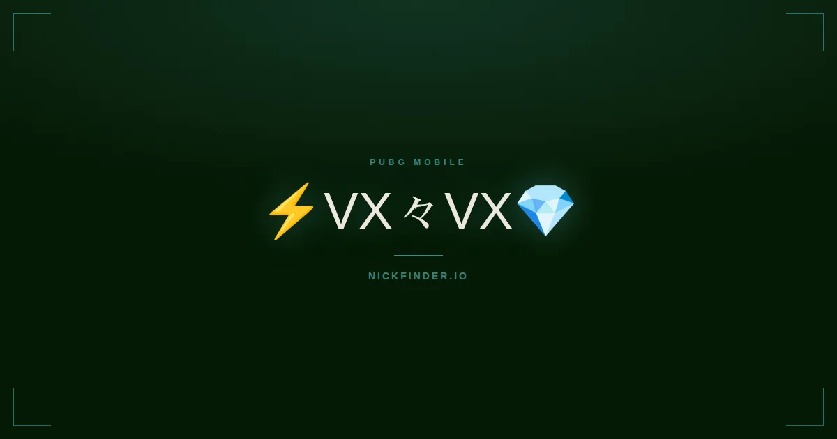 Vx PUBG Mobile names 2026 — decorated Unicode styles | NickFinder.io