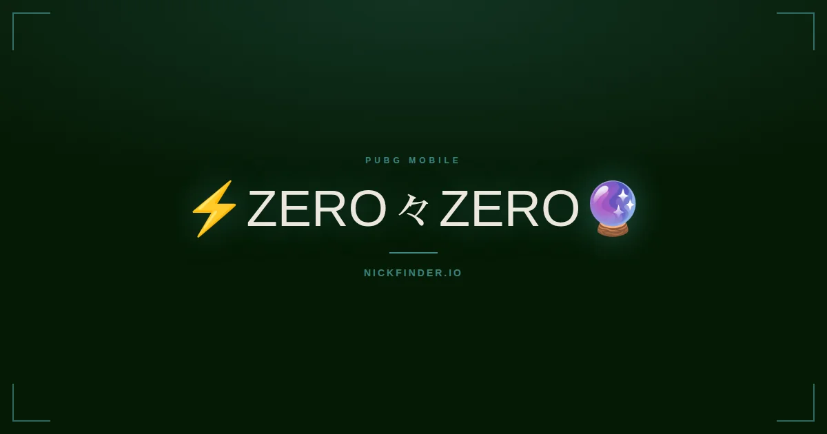 Zero PUBG Mobile names 2026 — decorated Unicode styles | NickFinder.io