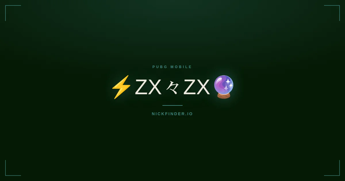 Zx PUBG Mobile names 2026 — decorated Unicode styles | NickFinder.io