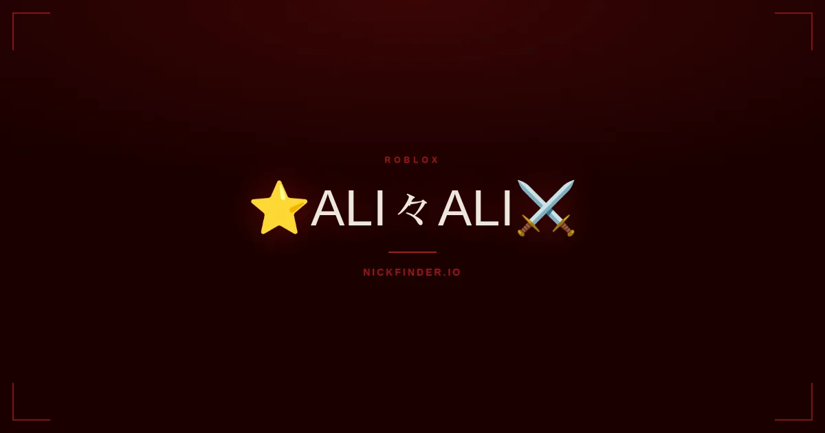 Ali Roblox names 2026 — decorated Unicode styles | NickFinder.io