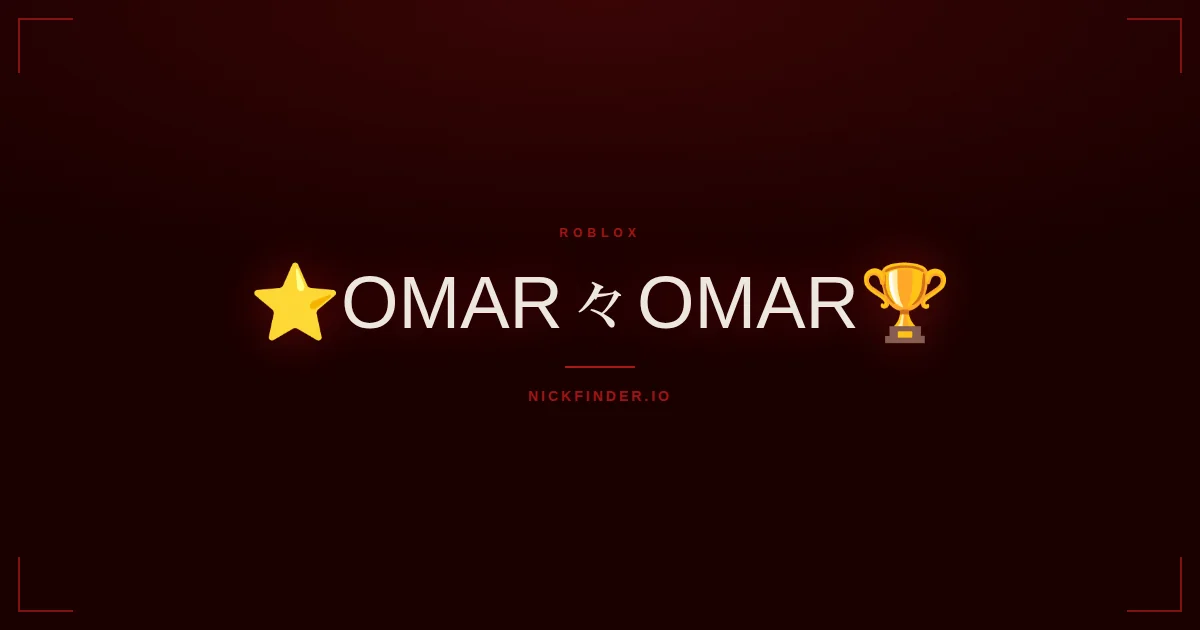 Omar Roblox names 2026 — decorated Unicode styles | NickFinder.io