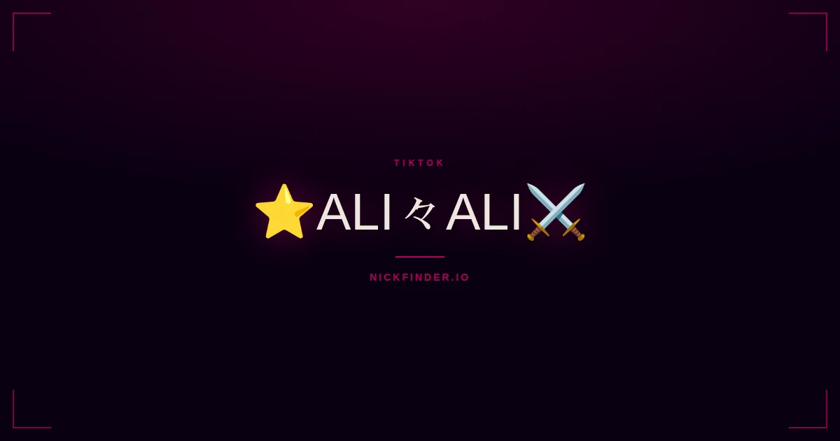 Ali TikTok names 2026 — decorated Unicode styles | NickFinder.io