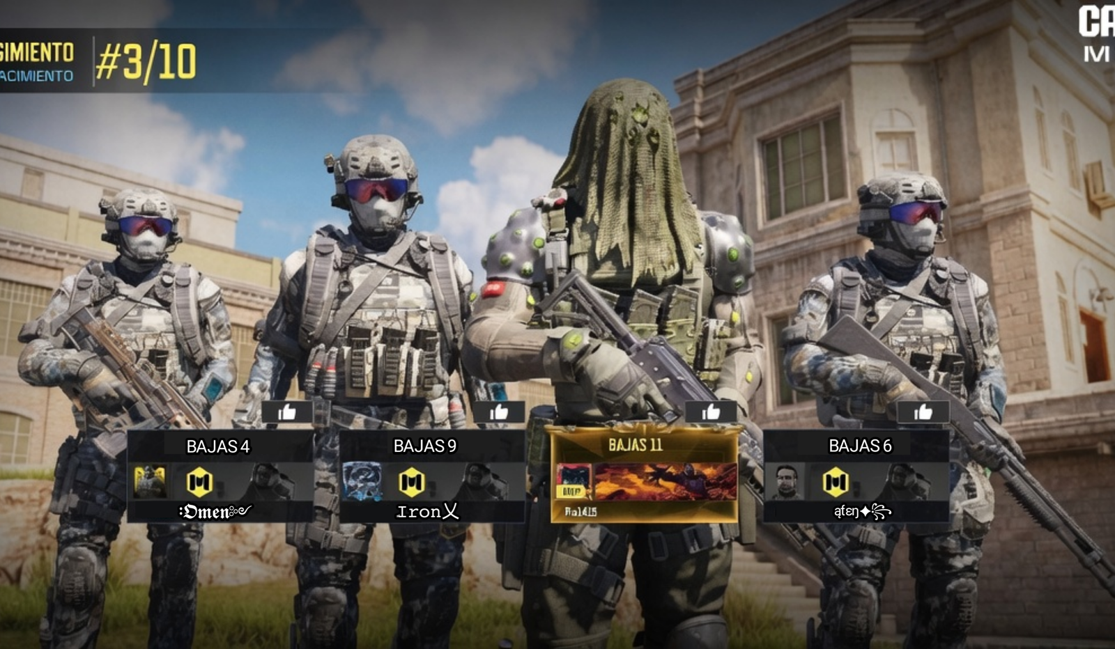 Call of Duty Mobile player with stylish display name in squad lobby 2026