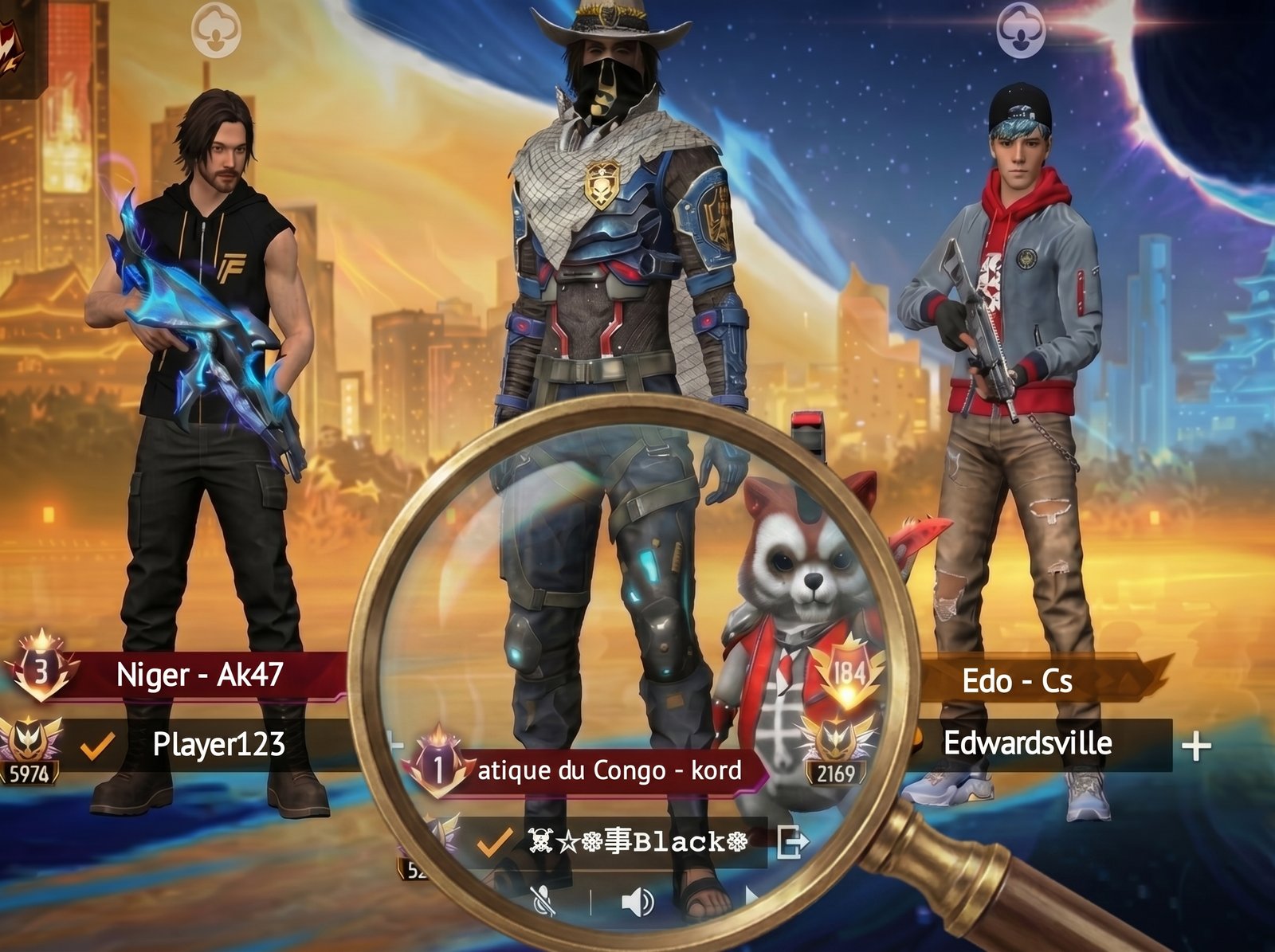 Psychological research on gaming name perception — competitive lobby screenshot