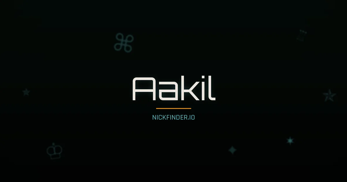 Aakil name meaning Pure soul — Arabic origin | NickFinder.io