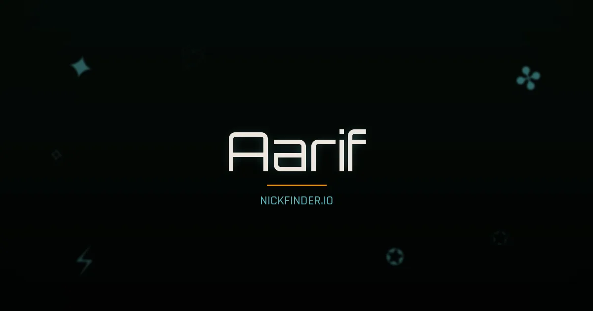 Aarif name meaning Generous — Arabic origin | NickFinder.io