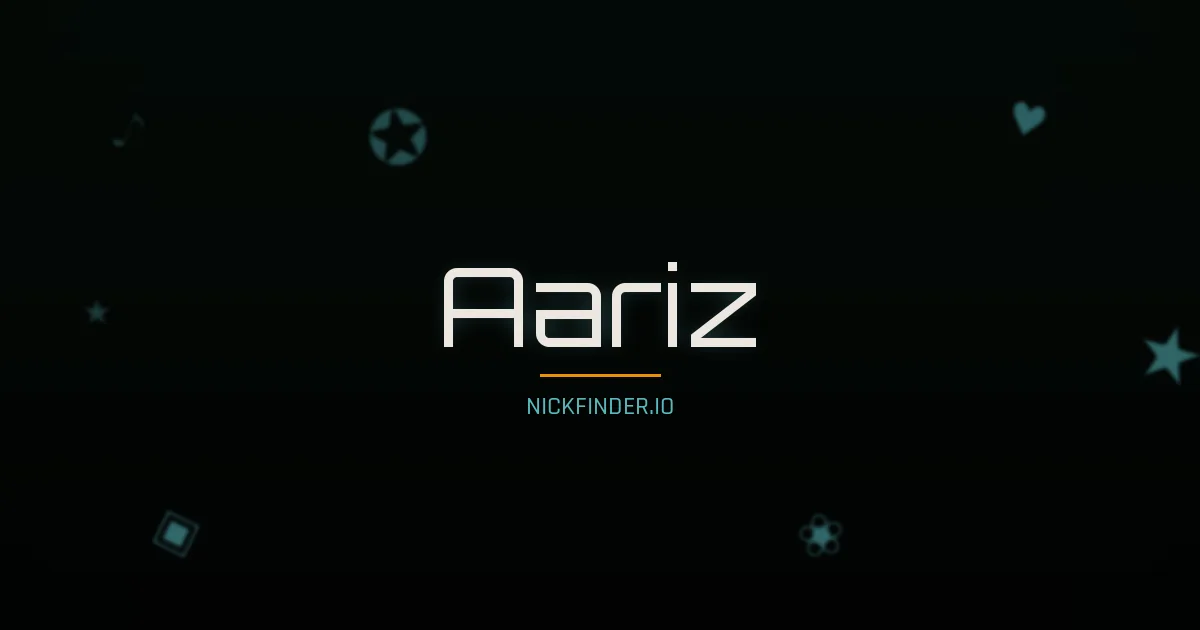 Aariz name meaning Exalted — Arabic origin | NickFinder.io